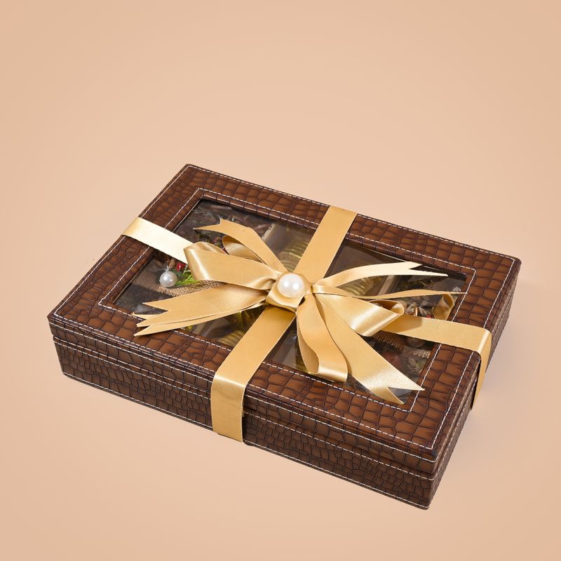 Gold Ribbon Leather Box