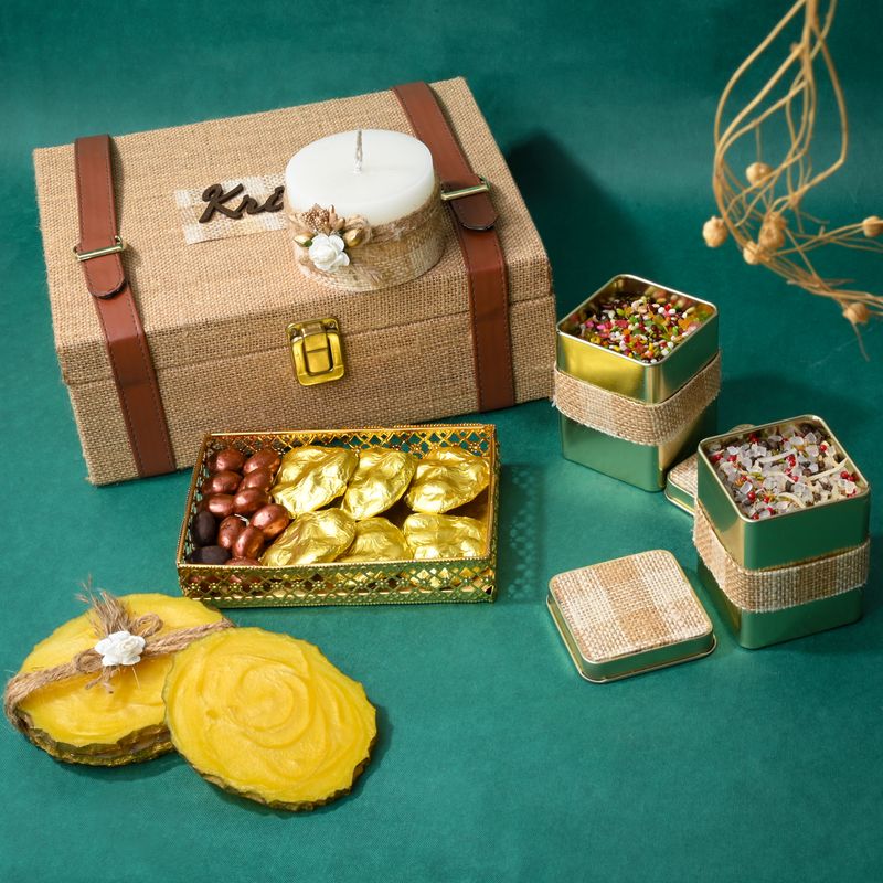 Personalised Jute Suitcase